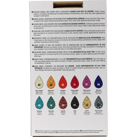 Pebeo Fantasy Prisme 12 X 20ml Paint Set Honeycomb Effect Craft Artist 757431